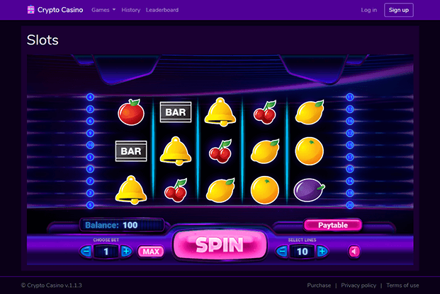 Photo of winning slot machine